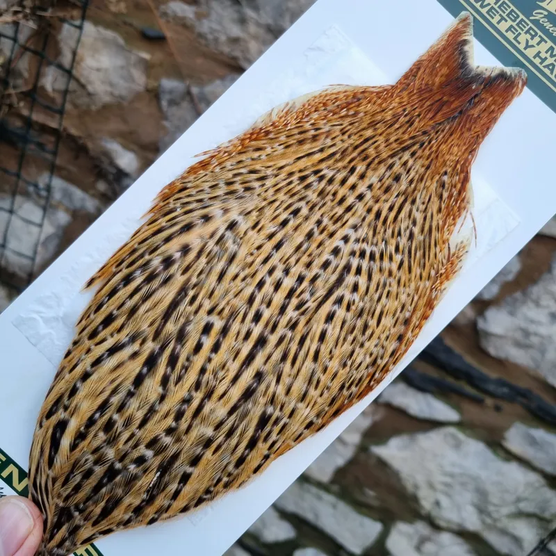 Whiting Hebert Miner Hen Cape in Barred Dark Ginger